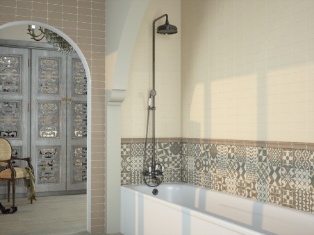 Faïence moulure régulière mur salle de bain couleur gris collection Rétro InstaHouse