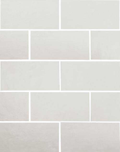 InstaHouse carrelage effet carreau de métro brut ciment format 11,5 x 23,2 couleur blanc Collection Wilson compo