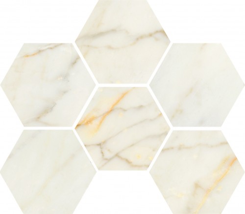 Carrelage Sol / Mur Effet Marbre Blanc Hexagonal 13,9X16 Calacatta InstaHouse APE compo